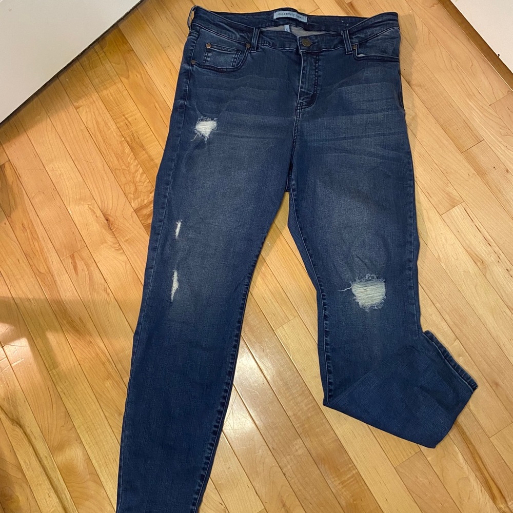 Slightly distressed jeans